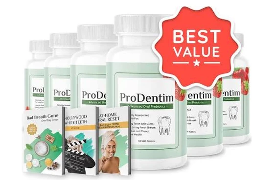 6 bottles of ProDentim with the three bonus guides